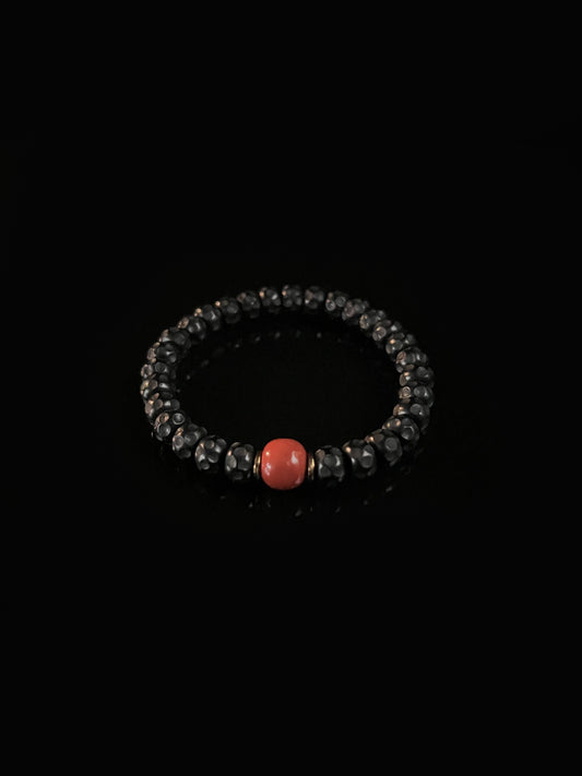 Formless Coconut Shell and South Red Agate